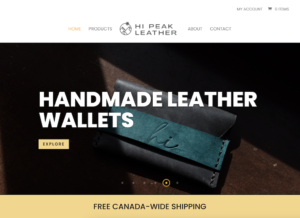 Hi Peak Leather Ecommerce Website Design Hi Peak Leather Ecommerce Website Design